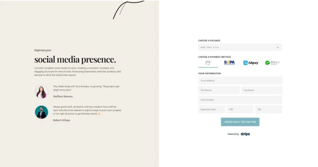 Freelancer Elementor Page Template