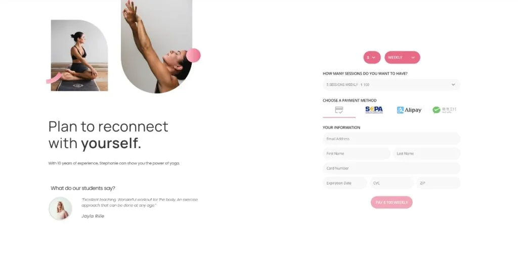 Yoga Teacher Elementor Page Template