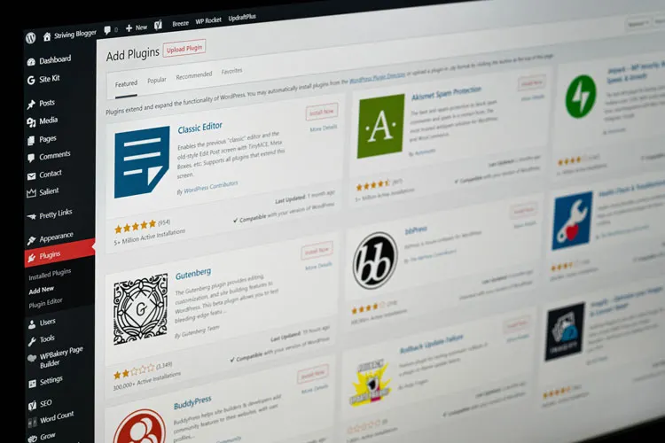 Screenshot of the WordPress Admin Dashboard