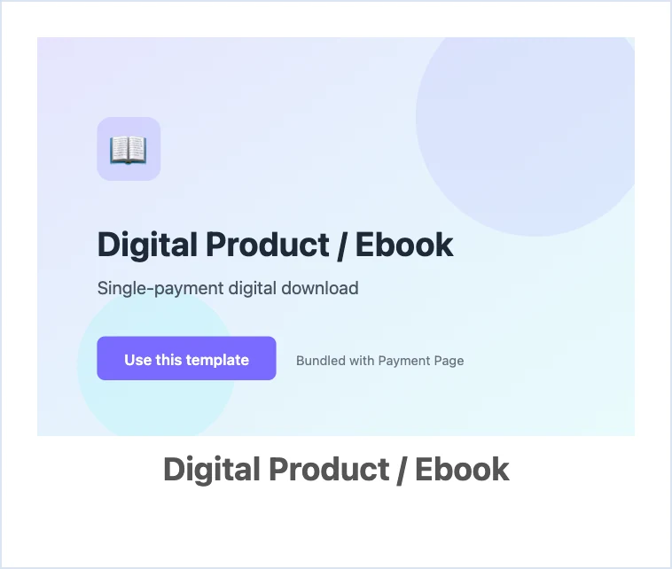 Digital Product / Ebook Payment Form Template